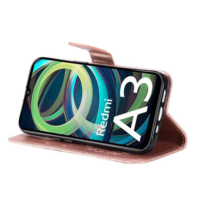KT Imprinting Flower Series-1 For Xiaomi Redmi A3 Case Stand Function Leather Phone Cover
