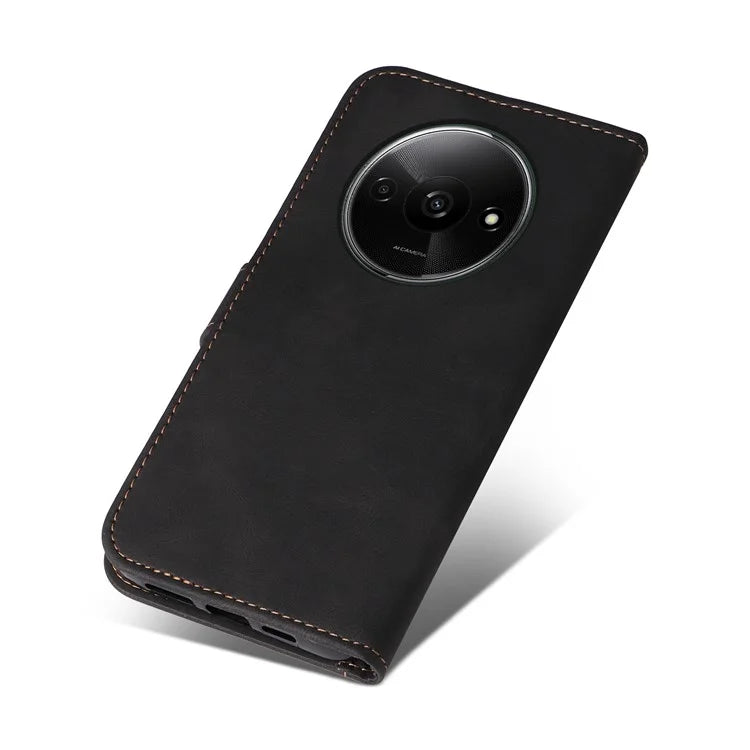 For Xiaomi Redmi A3 Case PU Leather Three-color Splicing Folio Protective Cover