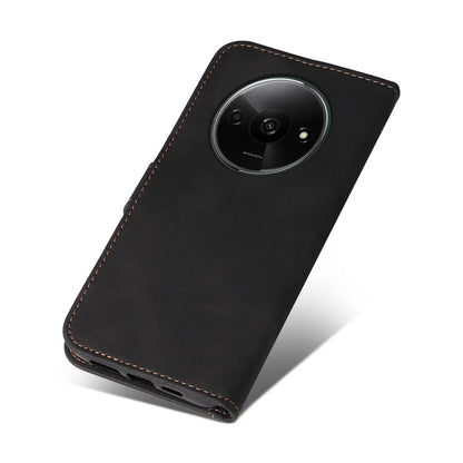 For Xiaomi Redmi A3 Case PU Leather Three-color Splicing Folio Protective Cover