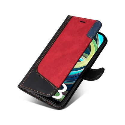 For Xiaomi Redmi A3 Case PU Leather Three-color Splicing Folio Protective Cover