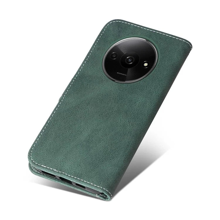 For Xiaomi Redmi A3 Case PU Leather Three-color Splicing Folio Protective Cover