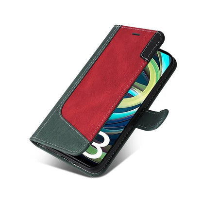 For Xiaomi Redmi A3 Case PU Leather Three-color Splicing Folio Protective Cover