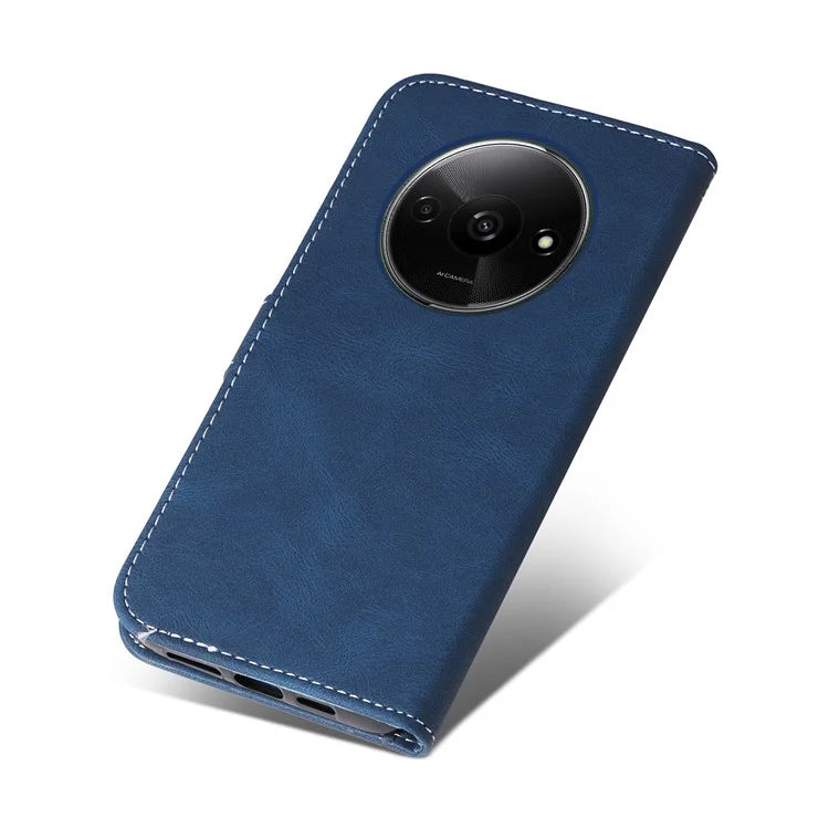 For Xiaomi Redmi A3 Case PU Leather Three-color Splicing Folio Protective Cover
