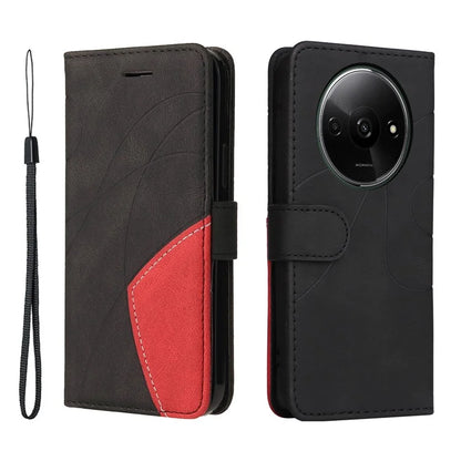KT Leather Series-1 For Xiaomi Redmi A3 Case Color Splicing Imprinted Lines Phone Shell
