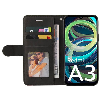 KT Leather Series-1 For Xiaomi Redmi A3 Case Color Splicing Imprinted Lines Phone Shell