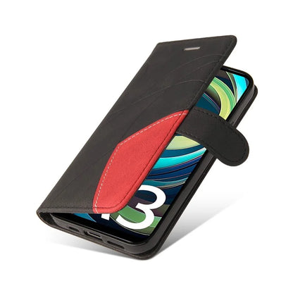 KT Leather Series-1 For Xiaomi Redmi A3 Case Color Splicing Imprinted Lines Phone Shell