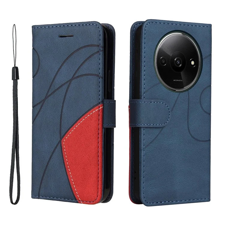 KT Leather Series-1 For Xiaomi Redmi A3 Case Color Splicing Imprinted Lines Phone Shell