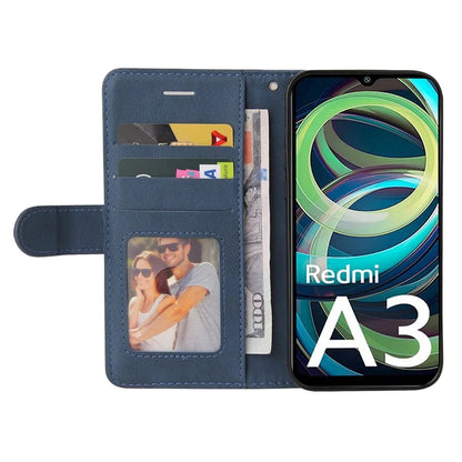 KT Leather Series-1 For Xiaomi Redmi A3 Case Color Splicing Imprinted Lines Phone Shell