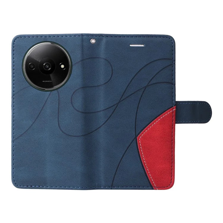 KT Leather Series-1 For Xiaomi Redmi A3 Case Color Splicing Imprinted Lines Phone Shell