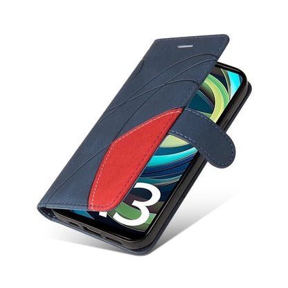 KT Leather Series-1 For Xiaomi Redmi A3 Case Color Splicing Imprinted Lines Phone Shell