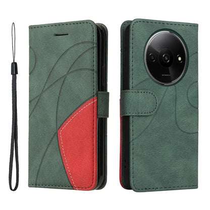 KT Leather Series-1 For Xiaomi Redmi A3 Case Color Splicing Imprinted Lines Phone Shell