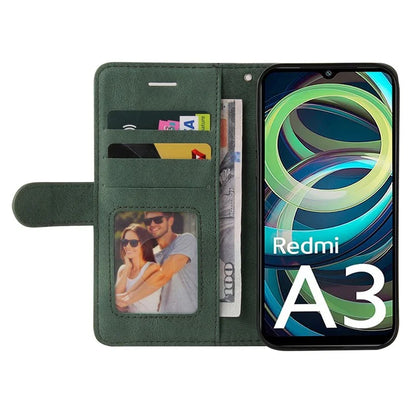 KT Leather Series-1 For Xiaomi Redmi A3 Case Color Splicing Imprinted Lines Phone Shell