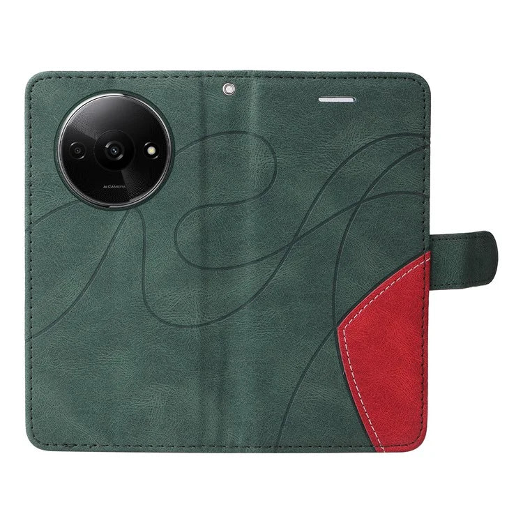 KT Leather Series-1 For Xiaomi Redmi A3 Case Color Splicing Imprinted Lines Phone Shell