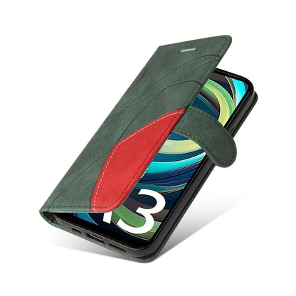 KT Leather Series-1 For Xiaomi Redmi A3 Case Color Splicing Imprinted Lines Phone Shell