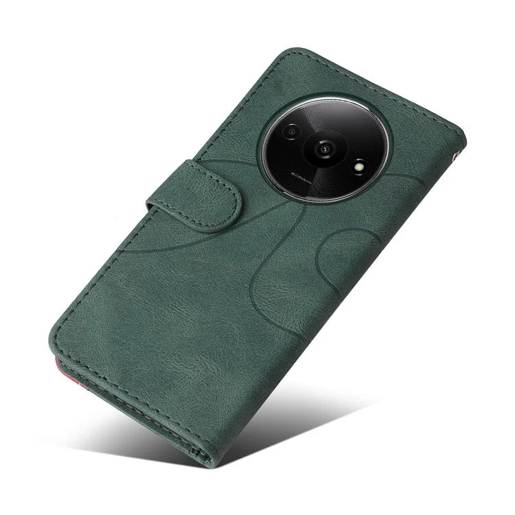 KT Leather Series-1 For Xiaomi Redmi A3 Case Color Splicing Imprinted Lines Phone Shell