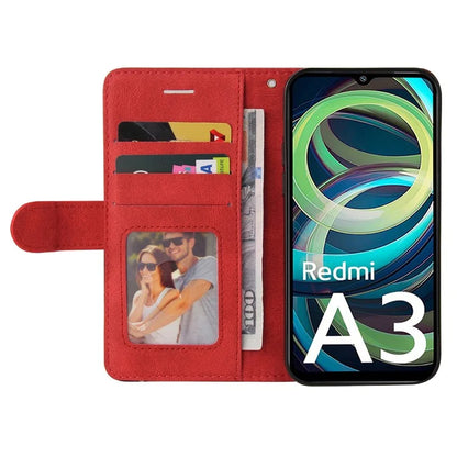 KT Leather Series-1 For Xiaomi Redmi A3 Case Color Splicing Imprinted Lines Phone Shell