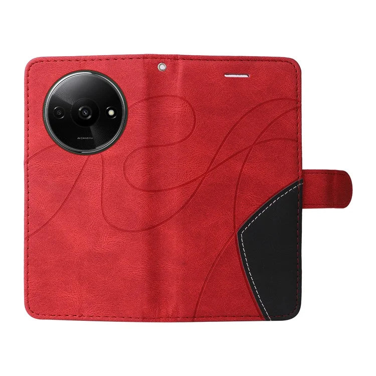 KT Leather Series-1 For Xiaomi Redmi A3 Case Color Splicing Imprinted Lines Phone Shell