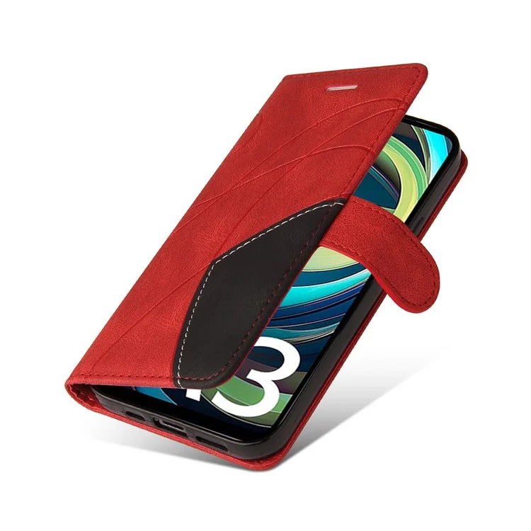 KT Leather Series-1 For Xiaomi Redmi A3 Case Color Splicing Imprinted Lines Phone Shell