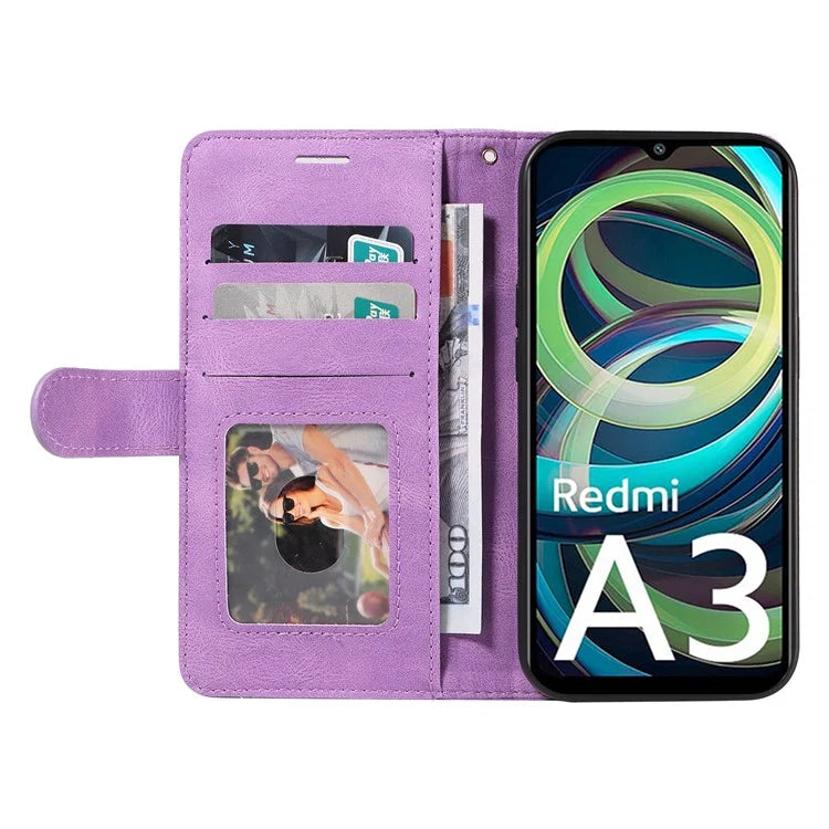 KT Leather Series-1 For Xiaomi Redmi A3 Case Color Splicing Imprinted Lines Phone Shell