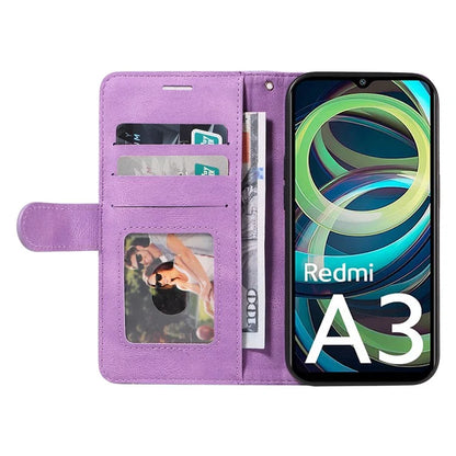 KT Leather Series-1 For Xiaomi Redmi A3 Case Color Splicing Imprinted Lines Phone Shell