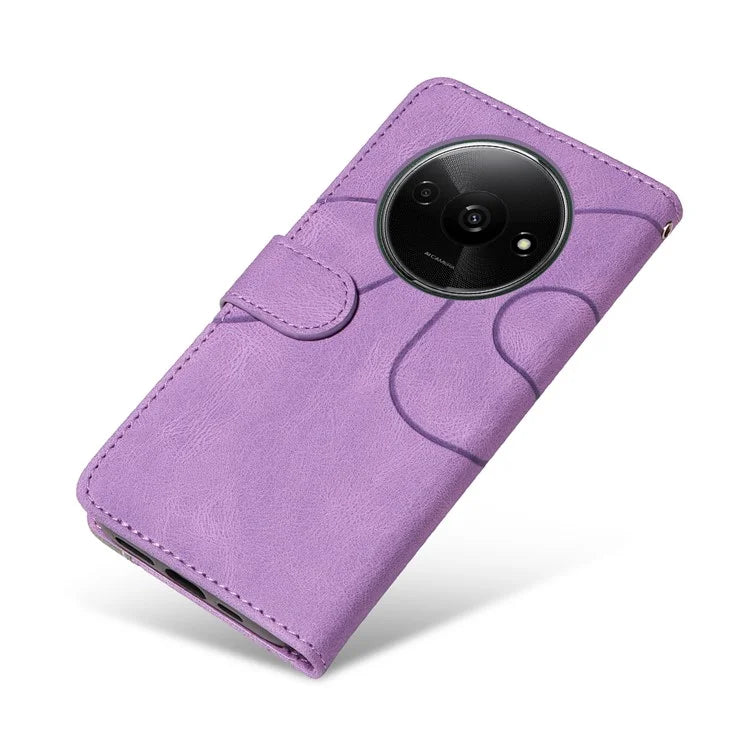 KT Leather Series-1 For Xiaomi Redmi A3 Case Color Splicing Imprinted Lines Phone Shell