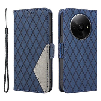 For Xiaomi Redmi A3 Magnetic Case Rhombus Pattern Leather Wallet Phone Cover