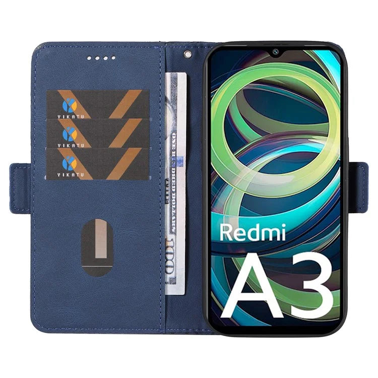 For Xiaomi Redmi A3 Magnetic Case Rhombus Pattern Leather Wallet Phone Cover