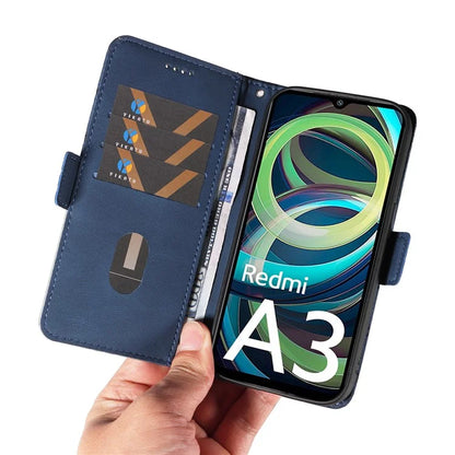 For Xiaomi Redmi A3 Magnetic Case Rhombus Pattern Leather Wallet Phone Cover