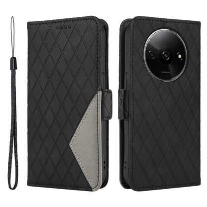 For Xiaomi Redmi A3 Magnetic Case Rhombus Pattern Leather Wallet Phone Cover