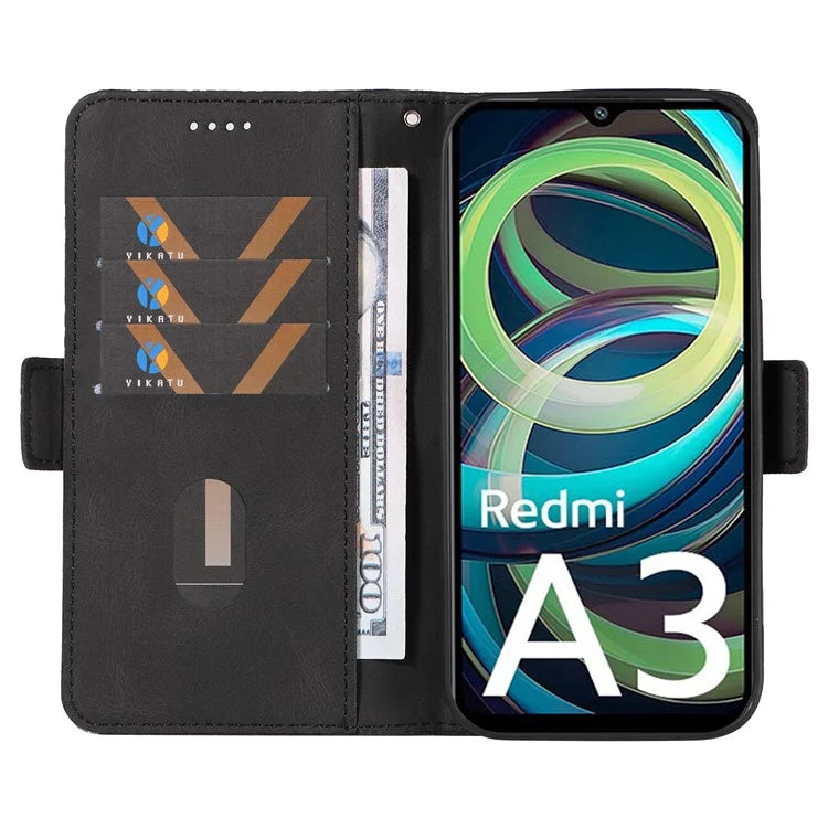 For Xiaomi Redmi A3 Magnetic Case Rhombus Pattern Leather Wallet Phone Cover