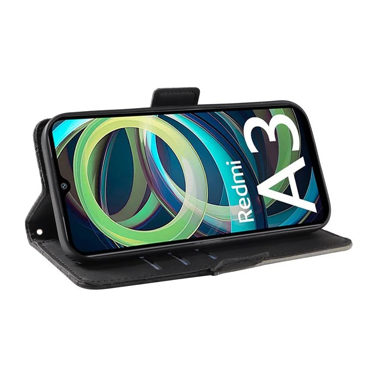 For Xiaomi Redmi A3 Magnetic Case Rhombus Pattern Leather Wallet Phone Cover
