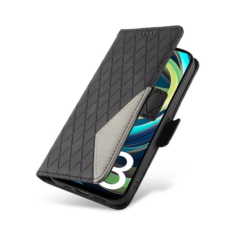 For Xiaomi Redmi A3 Magnetic Case Rhombus Pattern Leather Wallet Phone Cover