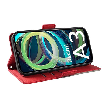 For Xiaomi Redmi A3 Magnetic Case Rhombus Pattern Leather Wallet Phone Cover