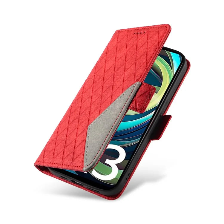 For Xiaomi Redmi A3 Magnetic Case Rhombus Pattern Leather Wallet Phone Cover