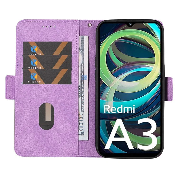 For Xiaomi Redmi A3 Magnetic Case Rhombus Pattern Leather Wallet Phone Cover
