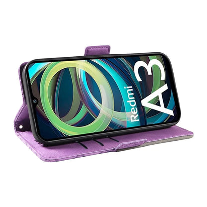 For Xiaomi Redmi A3 Magnetic Case Rhombus Pattern Leather Wallet Phone Cover