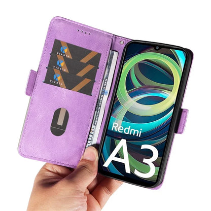 For Xiaomi Redmi A3 Magnetic Case Rhombus Pattern Leather Wallet Phone Cover