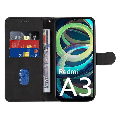 For Xiaomi Redmi A3 Phone Case Imprinted Curved Line Leather Flip Cover