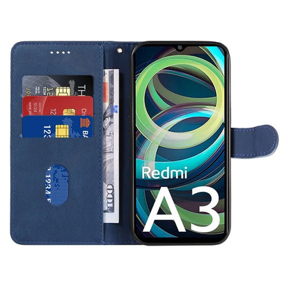 For Xiaomi Redmi A3 Phone Case Imprinted Curved Line Leather Flip Cover
