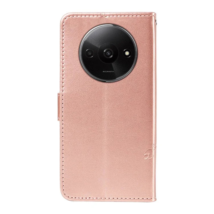 For Xiaomi Redmi A3 Leather Case Butterfly Flower Pattern Wallet Phone Cover