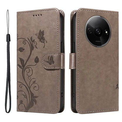 For Xiaomi Redmi A3 Leather Case Butterfly Flower Pattern Wallet Phone Cover
