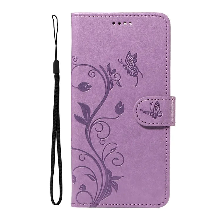 For Xiaomi Redmi A3 Leather Case Butterfly Flower Pattern Wallet Phone Cover