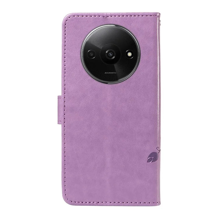 For Xiaomi Redmi A3 Leather Case Butterfly Flower Pattern Wallet Phone Cover