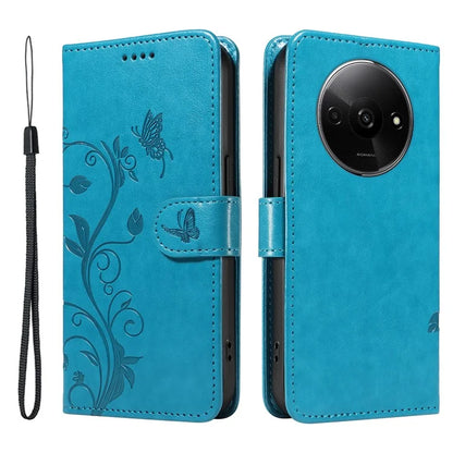 For Xiaomi Redmi A3 Leather Case Butterfly Flower Pattern Wallet Phone Cover