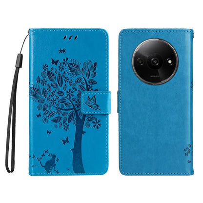 KT Imprinting Flower Series-3 For Xiaomi Redmi A3 Wallet Case Cat Tree Pattern Leather Phone Cover
