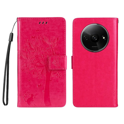 KT Imprinting Flower Series-3 For Xiaomi Redmi A3 Wallet Case Cat Tree Pattern Leather Phone Cover