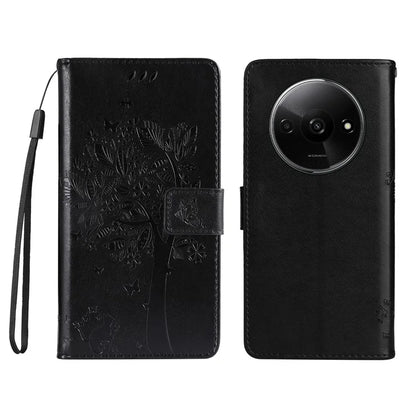 KT Imprinting Flower Series-3 For Xiaomi Redmi A3 Wallet Case Cat Tree Pattern Leather Phone Cover