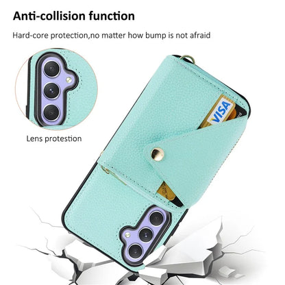 For Samsung Galaxy A54 5G Case RFID Blocking Litchi Textured Leather Phone Cover