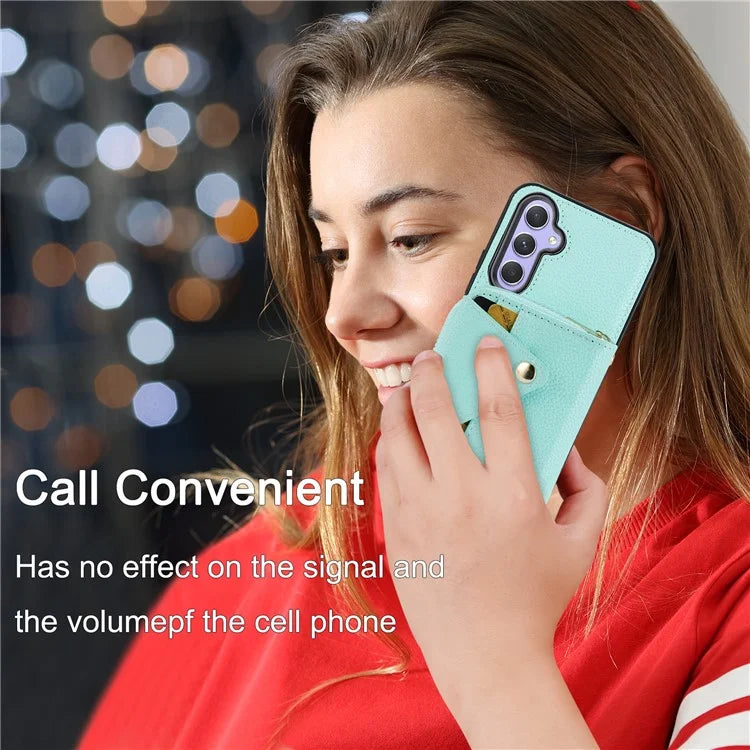 For Samsung Galaxy A55 5G Cell Phone Case RFID Blocking Leather Cover with Kickstand Design