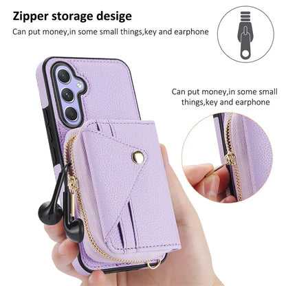 For Samsung Galaxy A05s 4G Cell Phone Case Leather Fully Wrapped RFID Blocking Cover